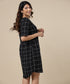 Stripe Shift Black Dress